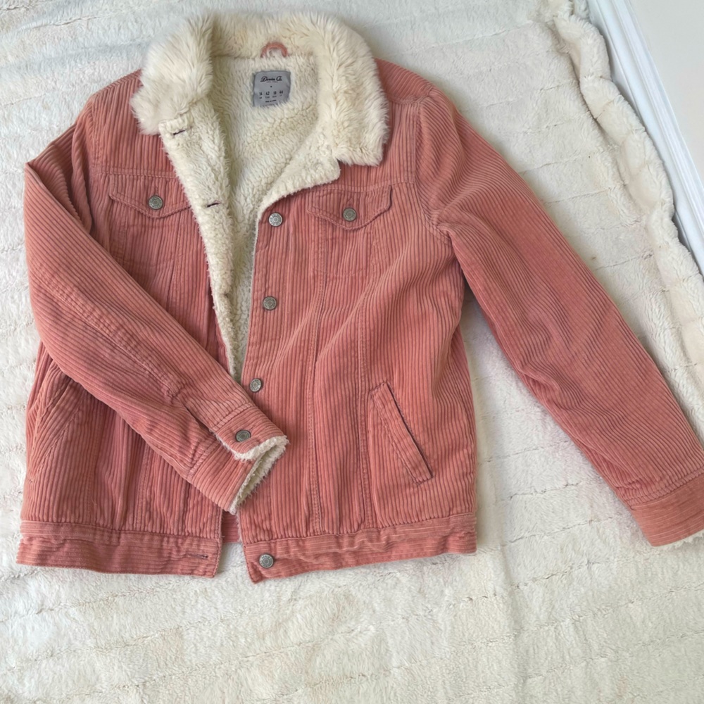 Pink Corduroy Sherpa Jacket, Women’s Size 10 Unisex